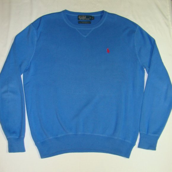 Polo Ralph Lauren Other - Polo Ralph Lauren Men's Blue Crewneck Pullover Sweater 100% Cotton Size Medium